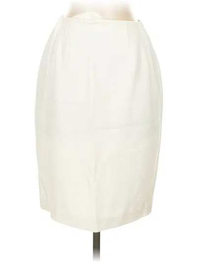 Pre-owned Linda Allard Ellen Tracy Formal Skirt In White