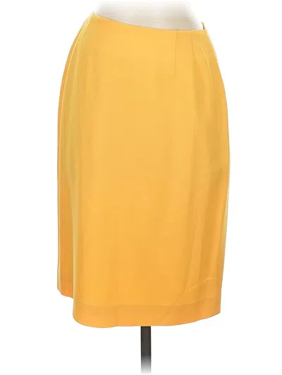 Pre-owned Linda Allard Ellen Tracy Formal Skirt In Yellow