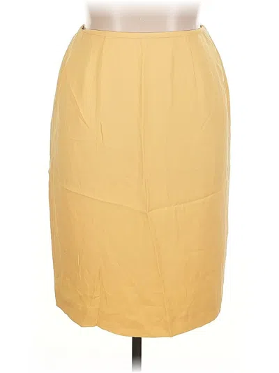 Pre-owned Linda Allard Ellen Tracy Formal Skirt In Yellow