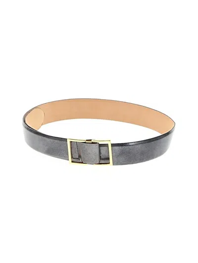 Pre-owned Linda Allard Ellen Tracy Leather Belt In Gray