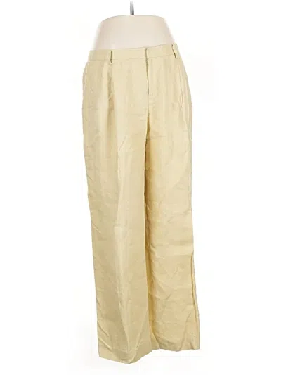 Pre-owned Linda Allard Ellen Tracy Linen Pants In Gold