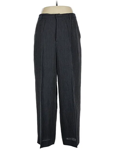 Pre-owned Linda Allard Ellen Tracy Linen Pants In Gray