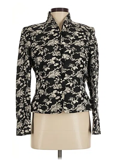 Pre-owned Linda Allard Ellen Tracy Long Sleeve Blouse In Black