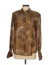 Linda Allard Ellen Tracy Long Sleeve Blouse In Brown