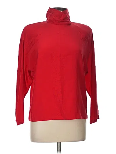 Pre-owned Linda Allard Ellen Tracy Long Sleeve Blouse In Red