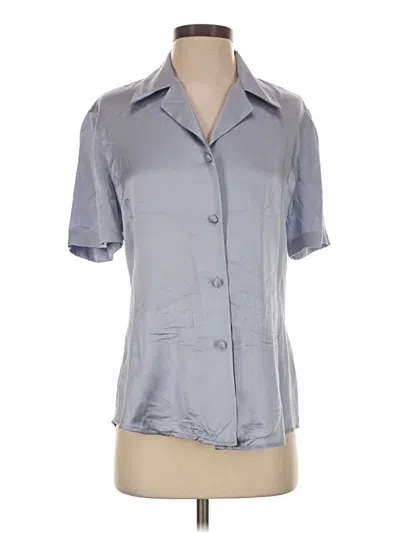 Pre-owned Linda Allard Ellen Tracy Short Sleeve Blouse In Silver