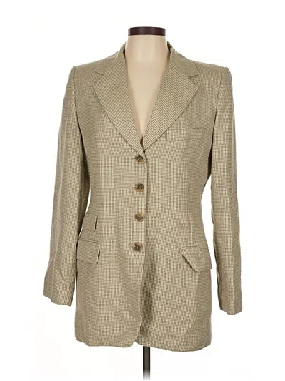 Pre-owned Linda Allard Ellen Tracy Silk Blazer Jacket In Brown