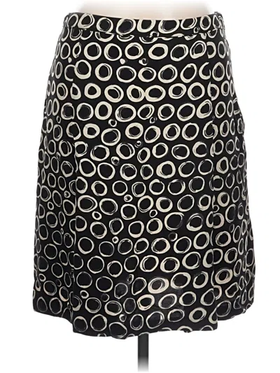 Pre-owned Linda Allard Ellen Tracy Silk Skirt In Black
