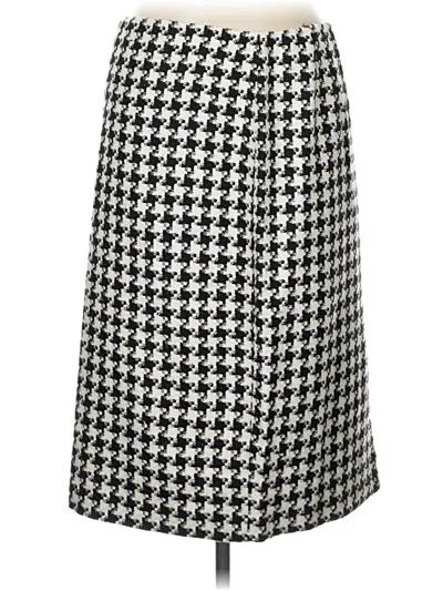 Pre-owned Linda Allard Ellen Tracy Silk Skirt In Black