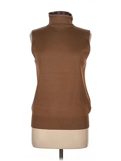 Pre-owned Linda Allard Ellen Tracy Sweater Vest In Brown