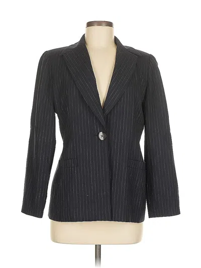 Pre-owned Linda Allard Ellen Tracy Wool Blazer Jacket In Black