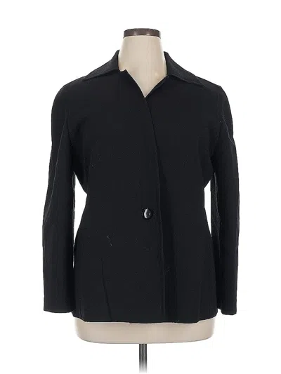 Pre-owned Linda Allard Ellen Tracy Wool Blazer Jacket In Black