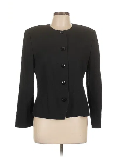 Pre-owned Linda Allard Ellen Tracy Wool Blazer Jacket In Black