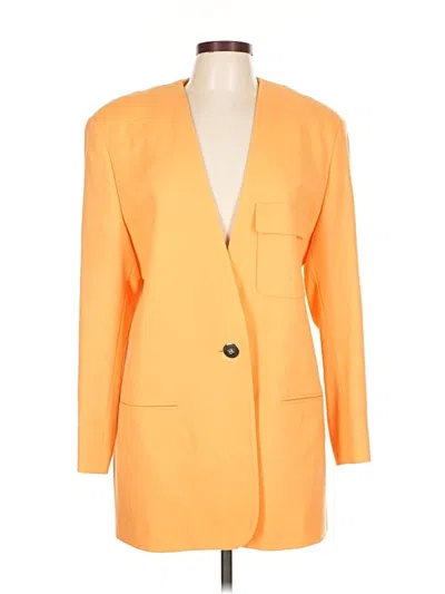 Pre-owned Linda Allard Ellen Tracy Wool Blazer Jacket In Orange