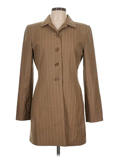 Pre-owned Linda Allard Ellen Tracy Wool Coat In Brown