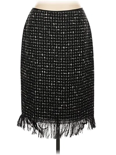 Pre-owned Linda Allard Ellen Tracy Wool Skirt In Black
