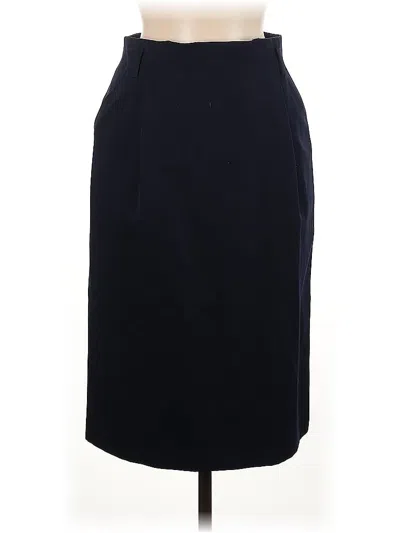 Pre-owned Linda Allard Ellen Tracy Wool Skirt In Blue