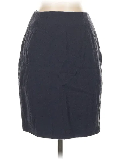 Pre-owned Linda Allard Ellen Tracy Wool Skirt In Gray
