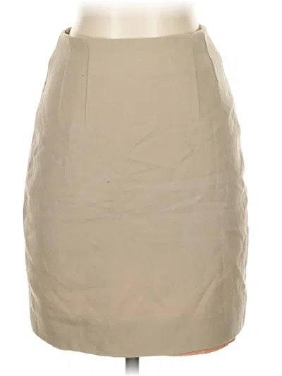 Pre-owned Linda Allard Ellen Tracy Wool Skirt In Tan
