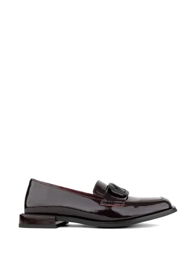 Linda Baumann Buckle Loafers In Brown