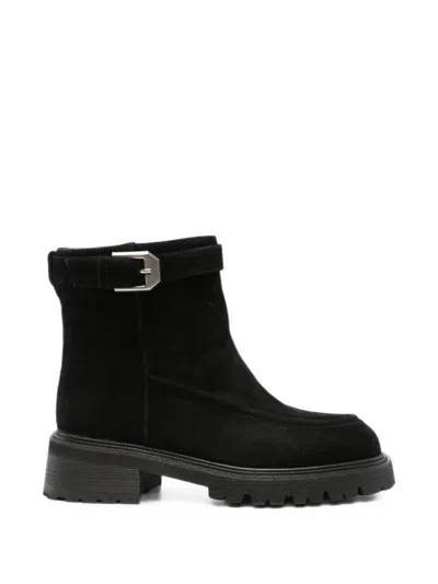Linda Baumann Buckle-detail Ankle Boots In Black