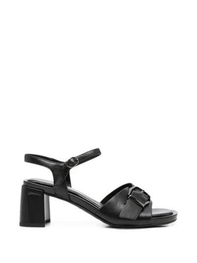 Linda Baumann Buckle-detail Block-heel Sandals In Black
