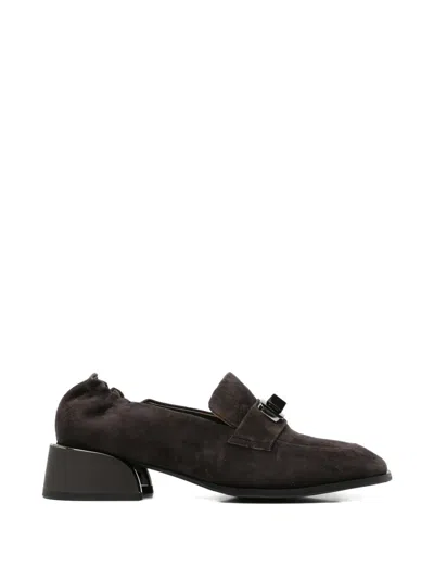 Linda Baumann Buckle-detail Elasticated-heel Loafers In Brown