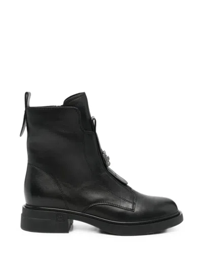 Linda Baumann Buckle-detail Side-zip Boots In Black