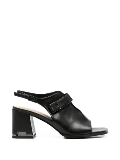 Linda Baumann Buckle-detail Slingback Sandals In Black