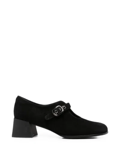 Linda Baumann Buckle-fastening Block-heel Pumps In Black