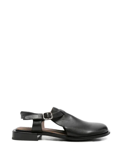 Linda Baumann Buckle-fastening Flat Pumps In Black