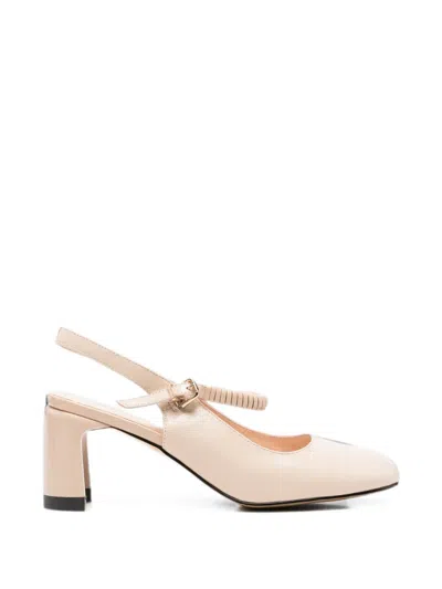 Linda Baumann Buckle-fastening Slingback Pumps In Neutral