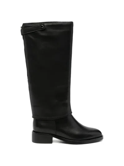 Linda Baumann Fold-over Zip-fastening Boots In Black