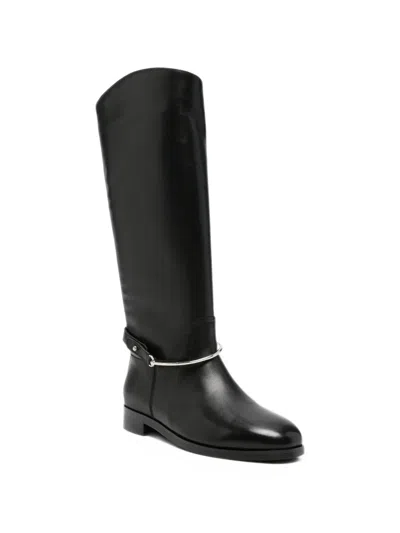 Linda Baumann Horsebit-detail Leather Boots In Schwarz