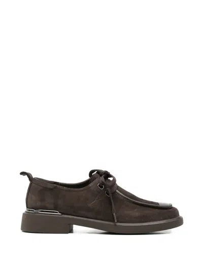 Linda Baumann Lace-up Fastening Suede Derby Shoes In Brown
