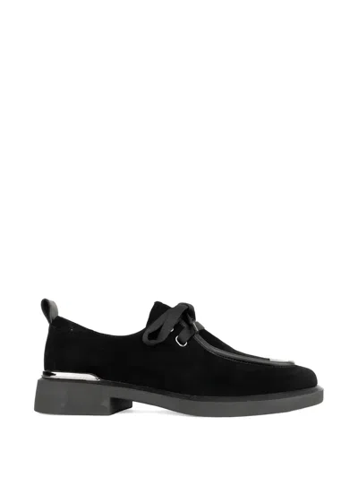 Linda Baumann Lace-up Loafers In Black