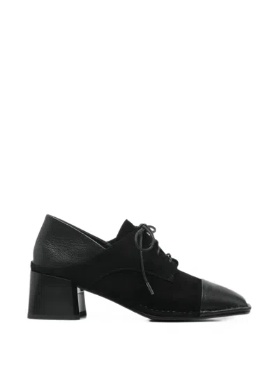 Linda Baumann Lace-up Panelled Heeled Pumps In Black