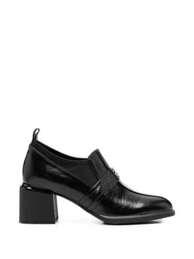 Linda Baumann Logo-plaque Block-heel Pumps In Black