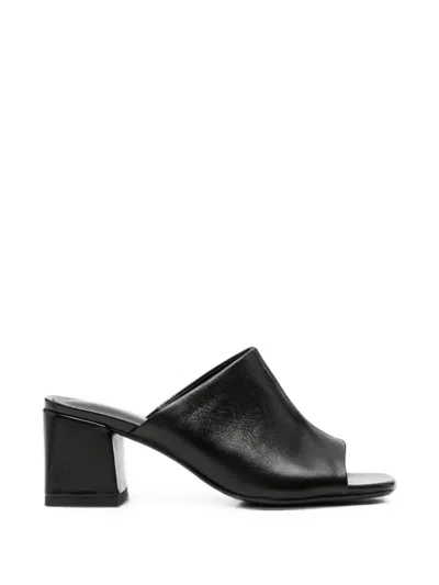Linda Baumann Open-toe Block-heel Sandals In Black