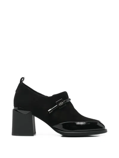 Linda Baumann Panelled Block-heel Pumps In Black