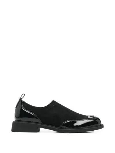 Linda Baumann Panelled Buckled Loafers In Black