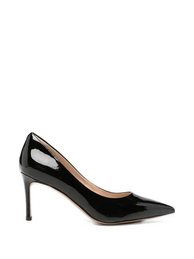 Linda Baumann Patent-finish Pointed-toe Pumps In Black