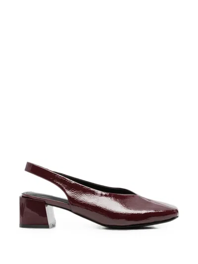 Linda Baumann Patent-finish Slingback Pumps In Burgundy