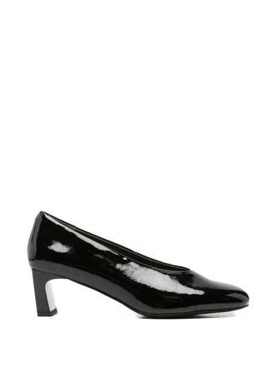 Linda Baumann Patent-finish Square-toe Pumps In Blue