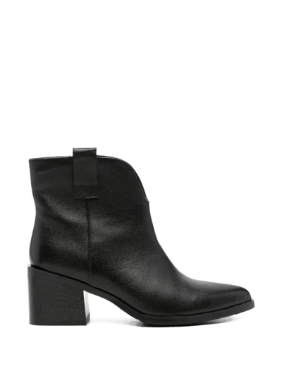 Linda Baumann Pointed-toe Ankle Boots In Black