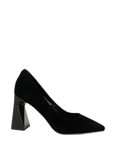 Linda Baumann Pointed-toe Sculptural-heel Pumps In Multi