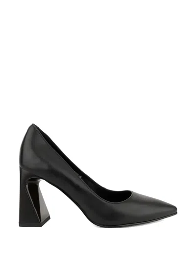 Linda Baumann Pointed-toe Sculptural-heel Pumps In Multi