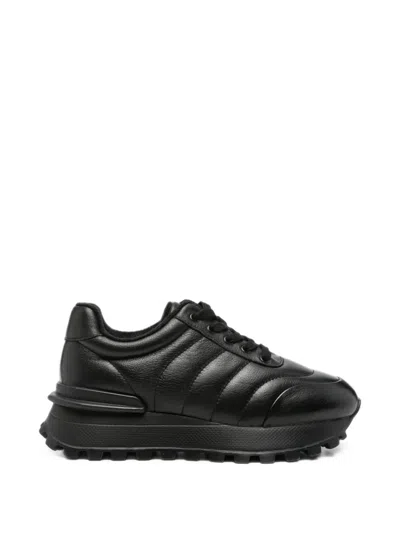 Linda Baumann Quilted Leather Sneakers In Black