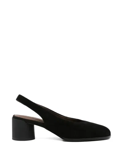 Linda Baumann Slingback Suede Mules In Black