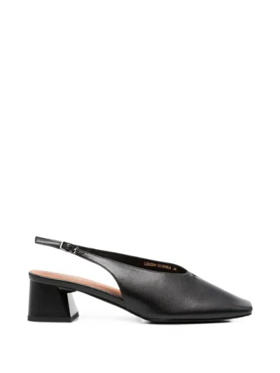 Linda Baumann Square-toe Slingback Pumps In Black